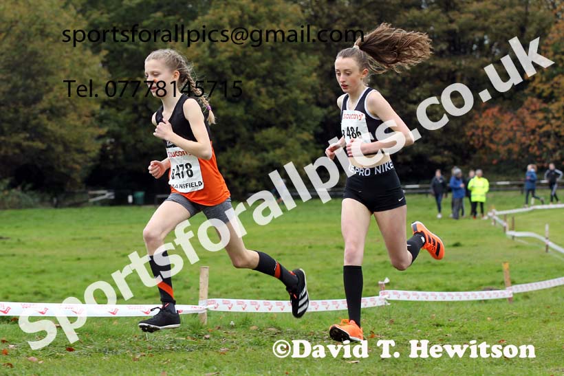 Girls under-13s 2021 National Cross Country Relays, Berry Hill Park, Mansfield. Photo: David T. Hewitson/Sports for All Pics